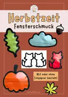 Vorschau - Mal- und Bastelvorlagen - Herbstlicher Fensterschmuck - Bastelvorlage mit und ohne Tonpapier (inkl. Videoanleitung) - Deckblatt
