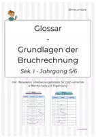 Vorschau - Fördermaterial/Inklusion - Glossar - Grundlagen der Bruchrechnung - Deckblatt