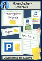 Vorschau - Bildkarten - Hausaufgabenparkplatz & Ablage | Hausaufgaben-Organisation für die Grundschule - Deckblatt