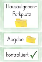 Vorschau - Bildkarten - Hausaufgabenparkplatz & Ablage | Hausaufgaben-Organisation für die Grundschule - Seite 1