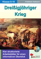 Vorschau - Arbeitsblätter - Dreißigjähriger Krieg | Geschichte Klasse 8-10 Sekundarstufe | Neuzeit 1618-1648, Westfälischer Frieden, Söldner, Religionskrieg | differenzierte Arbeitsblätter Kopiervorlagen Freiarbeit mit Lösungen - Deckblatt