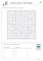 Vorschau - Arbeitsblätter - Arbeitsblatt Spanisch: Suchsel Tage/Monate (4 Versionen) (Klasse 6/7) - Seite 1