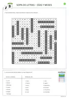 Vorschau - Arbeitsblätter - Arbeitsblatt Spanisch: Suchsel Tage/Monate (4 Versionen) (Klasse 6/7) - Seite 2