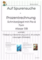 Vorschau - Arbeitsblätter - Prozentrechnung mit Dreisatz – Übungseinheit inkl. Schnitzeljagd | Kl. 7/8 - Seite 1