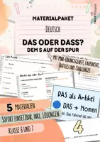 Vorschau - Arbeitsblätter - Das oder dass? Kreatives Materialpaket mit Übungsheft, Laufdiktat & Spielen | 5 Materialien inkl. Lösung | Deutsch | Klasse 6 und 7 - Deckblatt