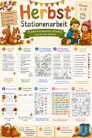 Vorschau - Stationenlernen - Stationenarbeit zum Thema Herbst - Deckblatt