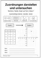 Vorschau - Arbeitsblätter - Graphen, Terme, Koordinatensystem | Klasse 7 - Seite 1
