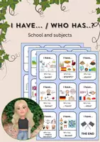 Vorschau - Spiele - Spiel Englisch: I have.../Who has... School and Subjects - Deckblatt