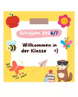 Vorschau - selbst erstellte Cliparts/Grafiken - Türschild für deine Klasse - Deckblatt
