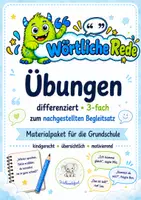 Vorschau - Unterrichtsreihen - Wörtliche Rede mit nachgestelltem Begleitsatz (3-fach differenziert) - Deckblatt