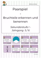 Vorschau - Stationenlernen - Paarspiel - Brüche erkennen und benennen – (Klasse 5) - Deckblatt