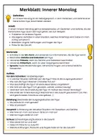 Vorschau - Merkblätter - Merkblatt innerer Monolog (z.B. für Lektürearbeit) - Deckblatt