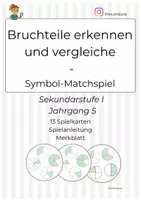 Vorschau - Spiele - Brüche visuell vergleichen – Symbol-Matchspiel für Klasse 5/6 - Deckblatt