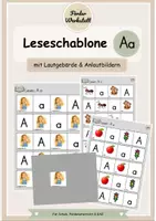 Vorschau - Fördermaterial/Inklusion - Leseschablone A/a – Lesen mit Lautgebärde und Anlautbildern - Deckblatt