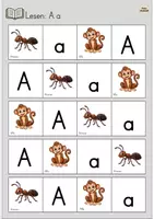 Vorschau - Fördermaterial/Inklusion - Leseschablone A/a – Lesen mit Lautgebärde und Anlautbildern - Seite 3