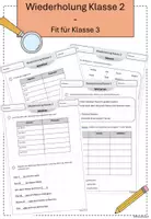 Vorschau - Arbeitsblätter - Wiederholung Klasse 2 - Fit für Klasse 3 - Deckblatt