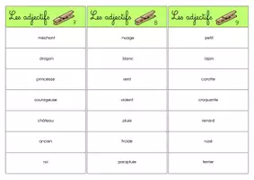 Aperçu - Apprentissages en autonomie - Cartes à pince : nom ou adjectif ? - Page 2