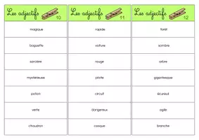 Aperçu - Apprentissages en autonomie - Cartes à pince : nom ou adjectif ? - Page 3