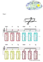 Vorschau - Arbeitsblätter - (A) Row, row, row Your Boat - Singen, Glockenspiel, Blockflöte / Kinderlieder - Spielend leichter Einstieg für Anfänger / Bunte Noten Rainbow A - Seite 1