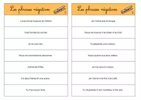 Aperçu - Apprentissages en autonomie - Les phrases négatives - Cartes à pinces - Page 2