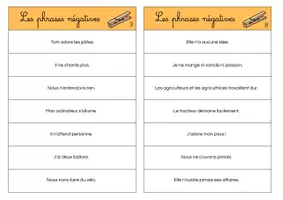 Aperçu - Apprentissages en autonomie - Les phrases négatives - Cartes à pinces - Page 3