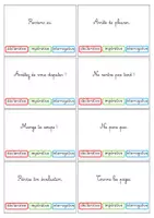 Aperçu - Apprentissages en autonomie - Cartes à pince Les types de phrases - Page 2
