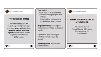 Vorschau - Arbeitsblätter - Writing prompt: FOOD INFLUENCER WANTED (letter of application) - Deckblatt