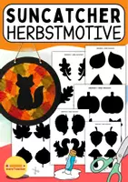Vorschau - Mal- und Bastelvorlagen - Sonnenfänger Fensterbilder Herbst – Suncatcher mit Seidenpapier | Bastelvorlage für die Grundschule - Deckblatt