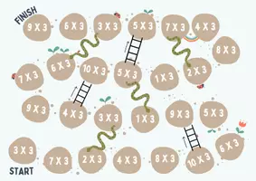 Voorbeeld - Tafelspel Slangen en Ladders | Oefen de Maaltafels op een Speelse Manier - Pagina 2