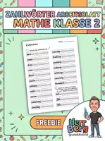 Vorschau - Arbeitsblätter - Zahlwörter Arbeitsblatt Mathe Klasse 2 - Deckblatt
