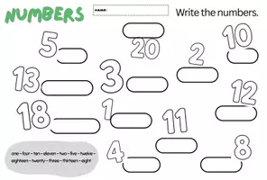pretpregled - write the numbers 1-20 - Naslovnica