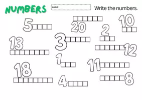 pretpregled - Write the numbers 1-20 #2 - strana 1