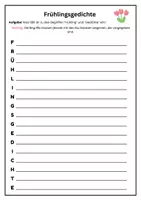 Vorschau - Arbeitsblätter - AB - Akrostichon Frühlingsgedicht - Deckblatt