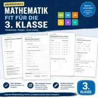 Vorschau - Arbeitsblätter - Fit für die 3 Klasse Mathematik - Deckblatt