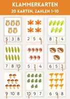 Vorschau - Stationenlernen - Klammerkarten Zählen – 20 Karten, Zahlen 1–10 – Mengen erfassen, Zahlen lernen, Zählen, Mathe 1-10, frühes Mathe für Kita/Vorschule. - Deckblatt