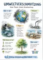 Vorschau - Arbeitsblätter - Lernplakat + Arbeitsblatt "Umweltverschmutzung" + Onlineübung & MP3 + Mindmap + Infografik - Deckblatt