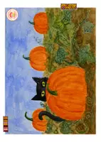 Vorschau - Mal- und Bastelvorlagen - Tiere im Kürbisfeld | Kunst im Herbst fertige Kunststunde - Seite 2