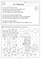 Vorschau - Arbeitsblätter - Lesen & Malen Klasse 1-2: Herbstgeschichten - Seite 1