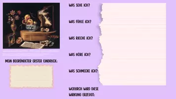 Vorschau - Stundenentwürfe - Stillleben: 5 Sinne-Check mit Praxis - Seite 1