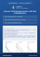 Vorschau - selbst erstellte Cliparts/Grafiken - Lektion 4 Lineare Gleichungssysteme Selbstlernkurs - Deckblatt