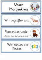 Vorschau - Bildkarten - Moderationsfächer Morgenkreis mit und ohne Silbenschrift - Seite 1