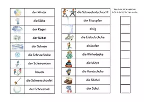 Vorschau - Fördermaterial/Inklusion - Wortschatzkärtchen zum Thema Winter - Seite 2