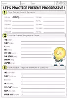 Vorschau - Arbeitsblätter - PRESENT PROGRESSIVE - Worksheet Package - Seite 1