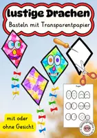 Vorschau - Mal- und Bastelvorlagen - Drachen Basteln mit Transparentpapier Herbst Fensterbilder - Deckblatt