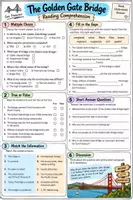 Vorschau - Arbeitsblätter - The Golden Gate Bridge Reading Comprehension - Seite 2