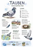 Vorschau - Arbeitsblätter - Lernposter + Arbeitsblatt "Tauben" + Onlineübung & MP3 + Mindmap + Infografik - Deckblatt