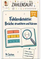 Vorschau - Stundenentwürfe - Fehlerdetektiv: Brüche erweitern und kürzen | Klasse 5-6 - Deckblatt
