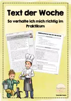 Vorschau - Arbeitsblätter - Text der Woche - richtiges Verhalten im Praktikum - Deckblatt