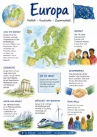 Vorschau - Arbeitsblätter - Lernposter + Arbeitsblatt zum Thema "Europa" + Onlineübung & MP3 + Mindmap + Infografik - Deckblatt