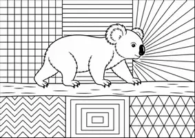 Vorschau - Arbeitsblätter - Koala - Pop Art Vorlagen Ausmalbilder - Seite 2